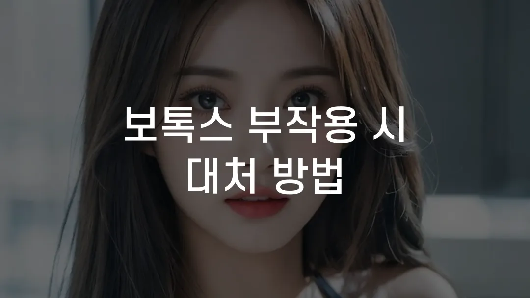 보톡스 부작용 시 대처 방법