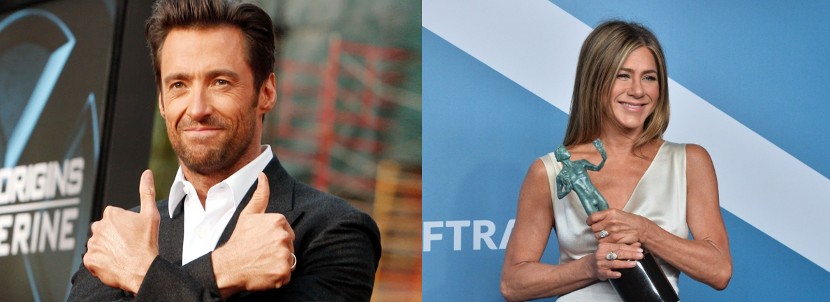 휴잭맨과 제니퍼 예니스톤