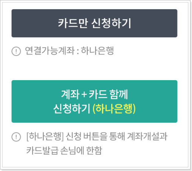 하나카드-발급화면
