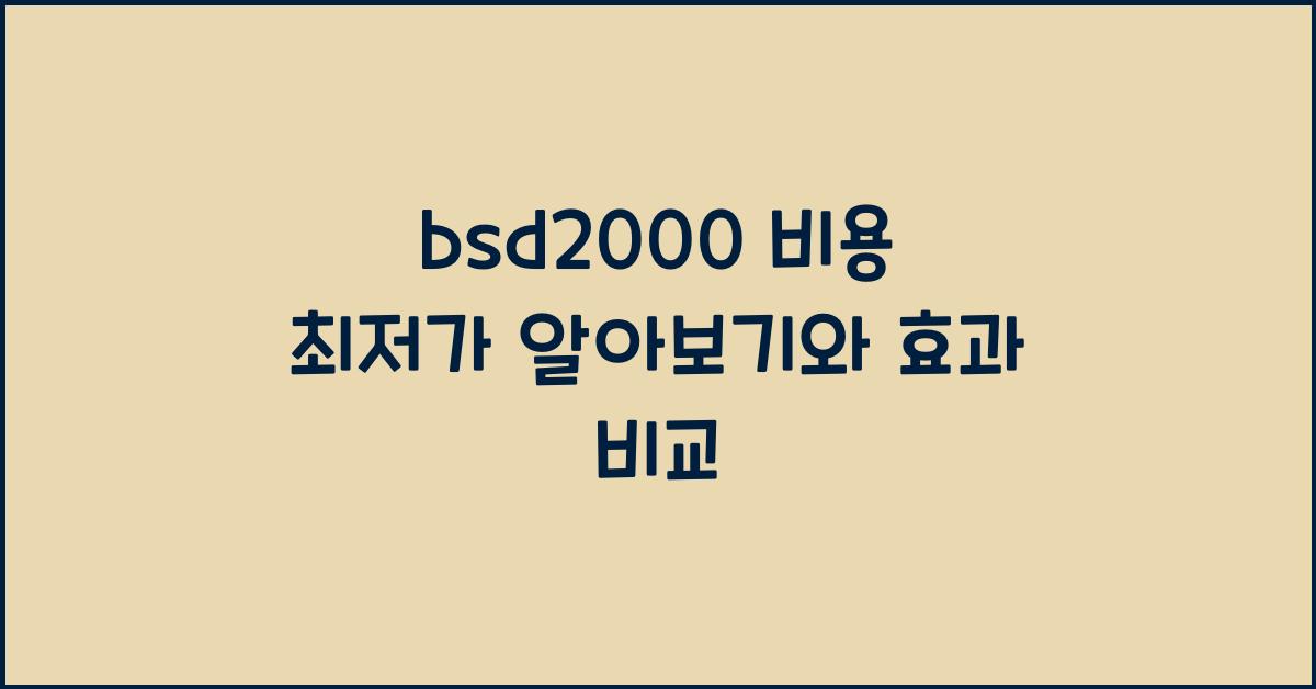 bsd2000 비용