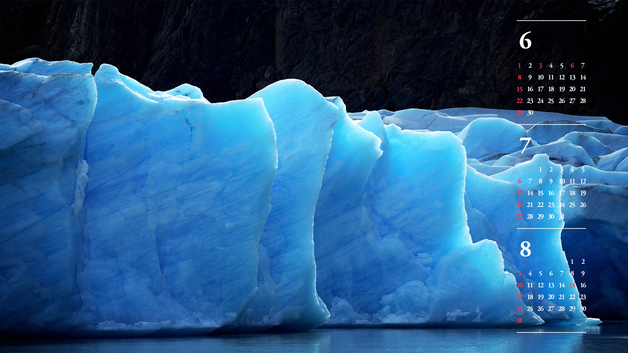 17 어둠 속 빙하 B - 2025년7월 노트북배경화면