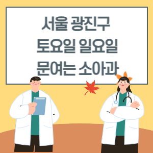 서울 광진구 토요일 일요일 소아과 진료 병원 리스트