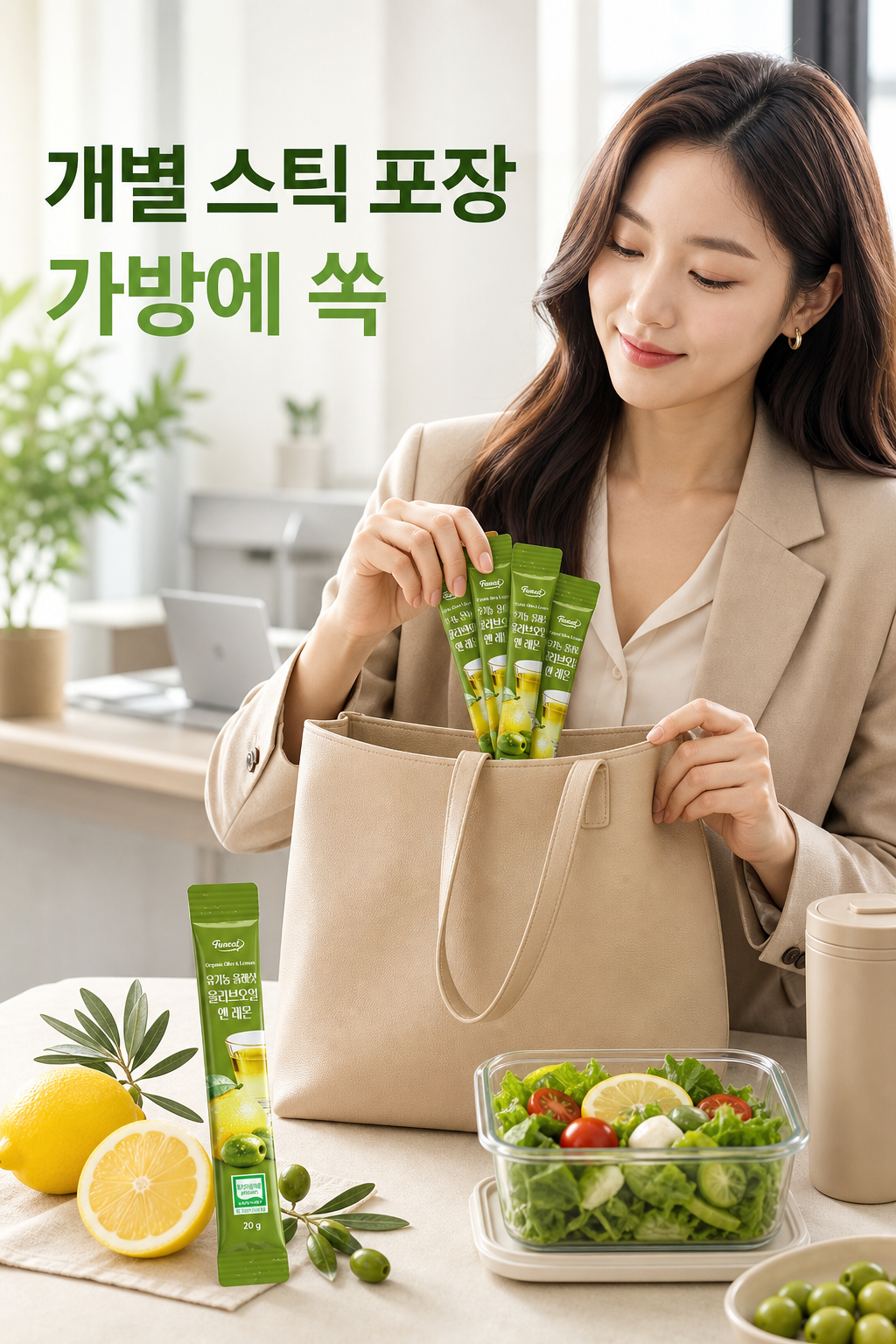 개별 스틱 포장 가방에 쏙 광고 이미지