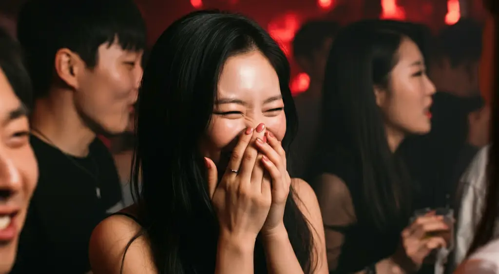 밝게 웃는 여성
