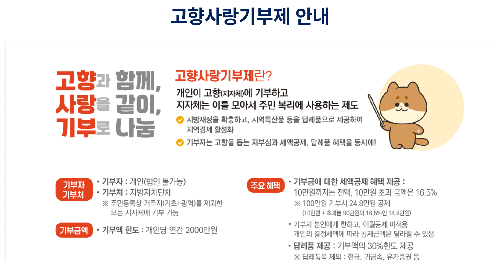 고향사랑기부금 안내
