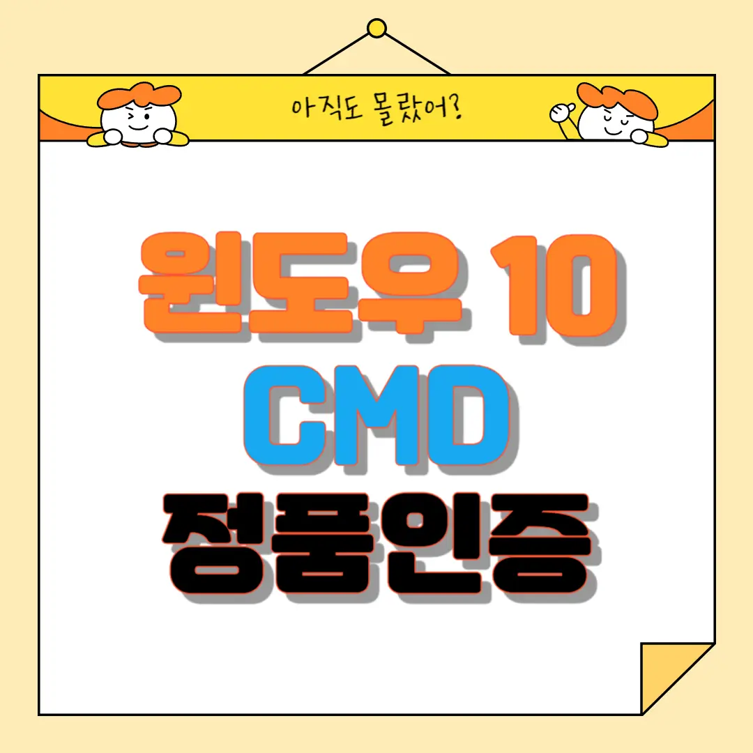 [Windows 10] 윈도우 10 CMD 정품인증