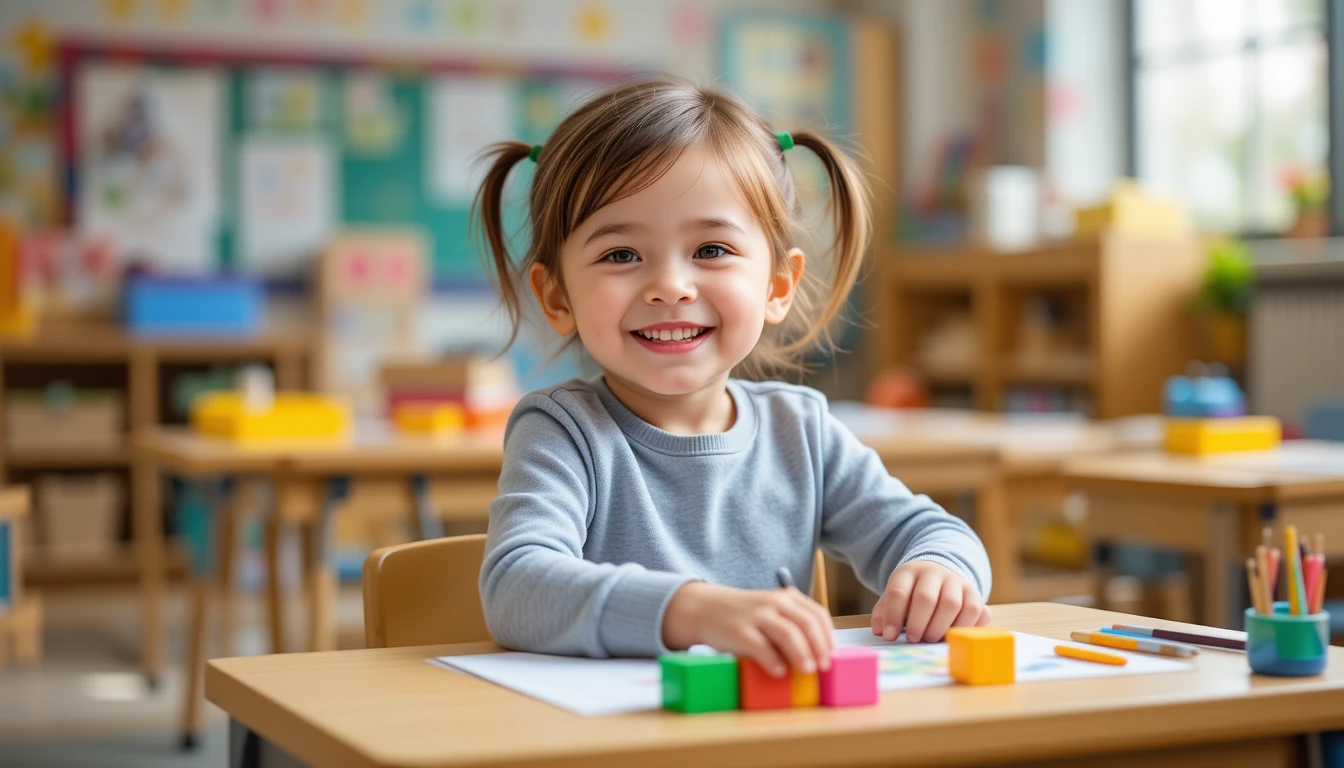 아이가 어린이집에서 웃고 있는 모습
