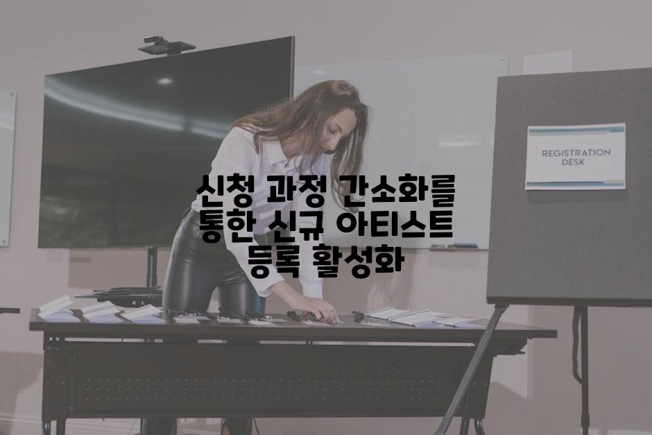 신청 과정 간소화를 통한 신규 아티스트 등록 활성화