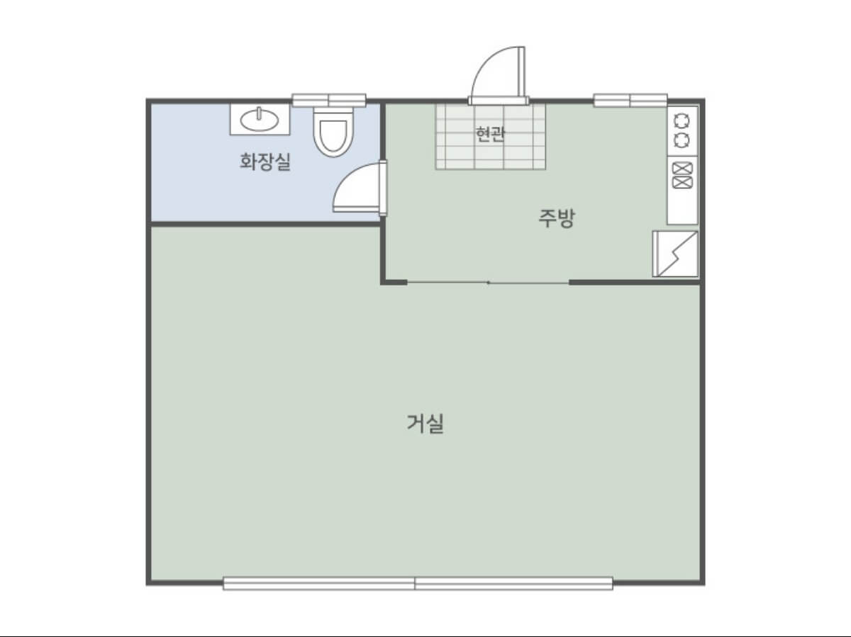 백운산자연휴양림 숲속의집 6인실평면도