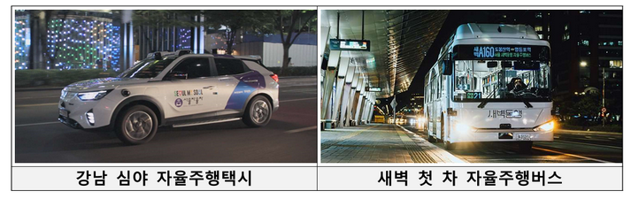 서울 - 심야·새벽 자율주행 대중교통