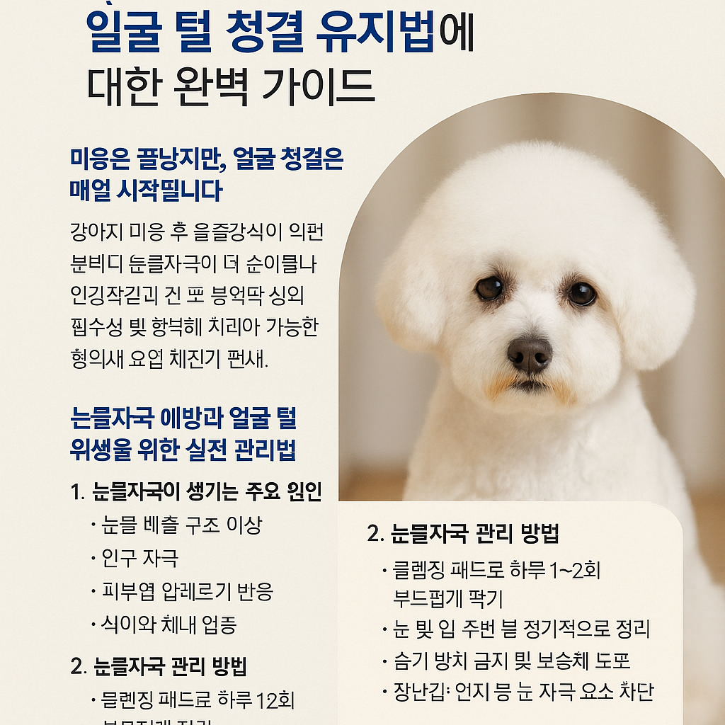 강아지 미용 후 얼굴 털 유지법 사진