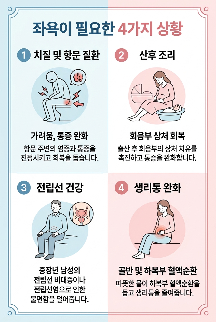좌욕기 사용 목적별 효과