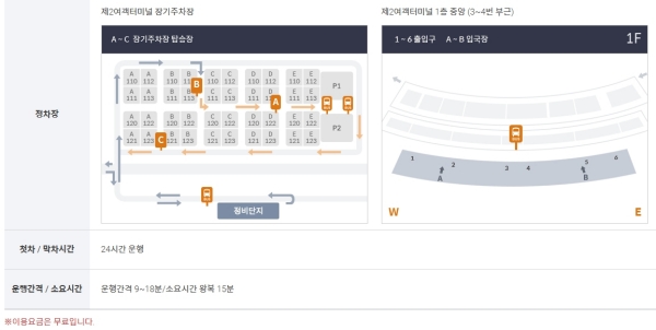인천공항 제2터미널 장기주차장 셔틀버스2