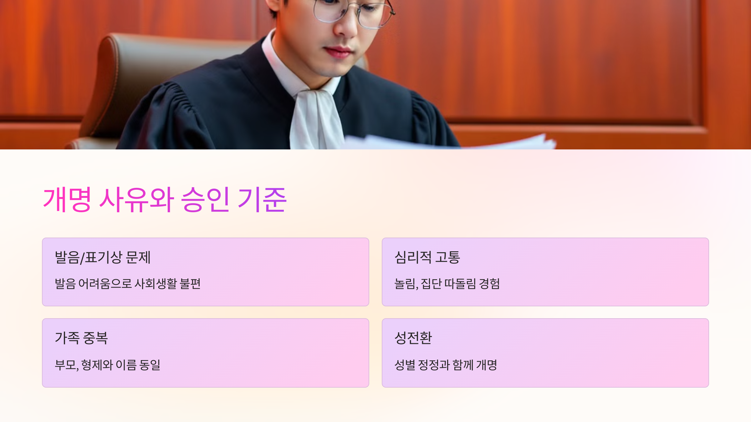 개명 사유와 승인 기준