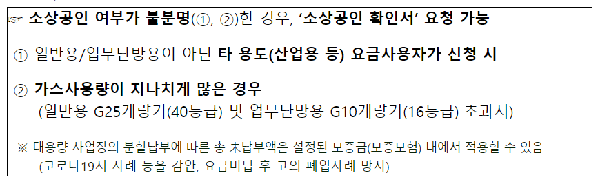 소상공인 확인서 필요한 경우