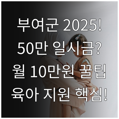 2025 부여군 육아지원금 50만원 ..