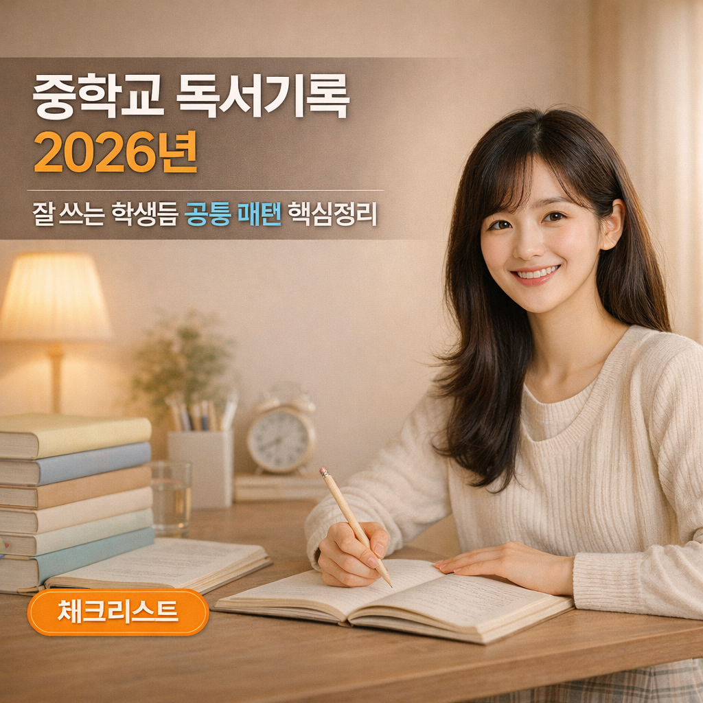 중학교 독서기록 2026년 | 잘 쓰는 학생들 공통 패턴 핵심정리