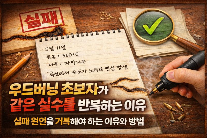 우드버닝 초보자가 실패 원인을 기록해야 하는 이유와 방법