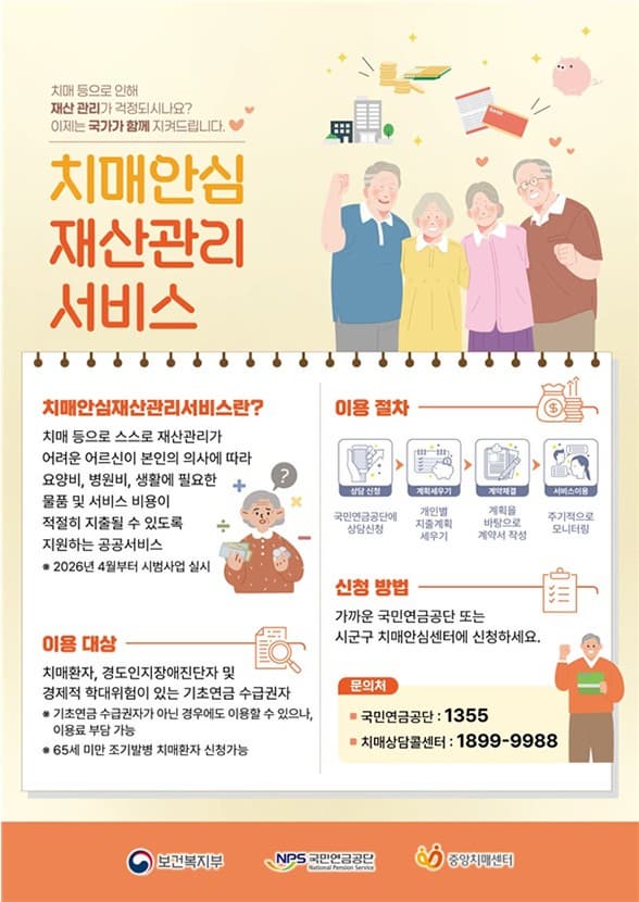 2026 치매안심재산관리서비스 지원대상 가입조건 신청방법