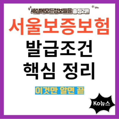 서울보증보험-발급조건