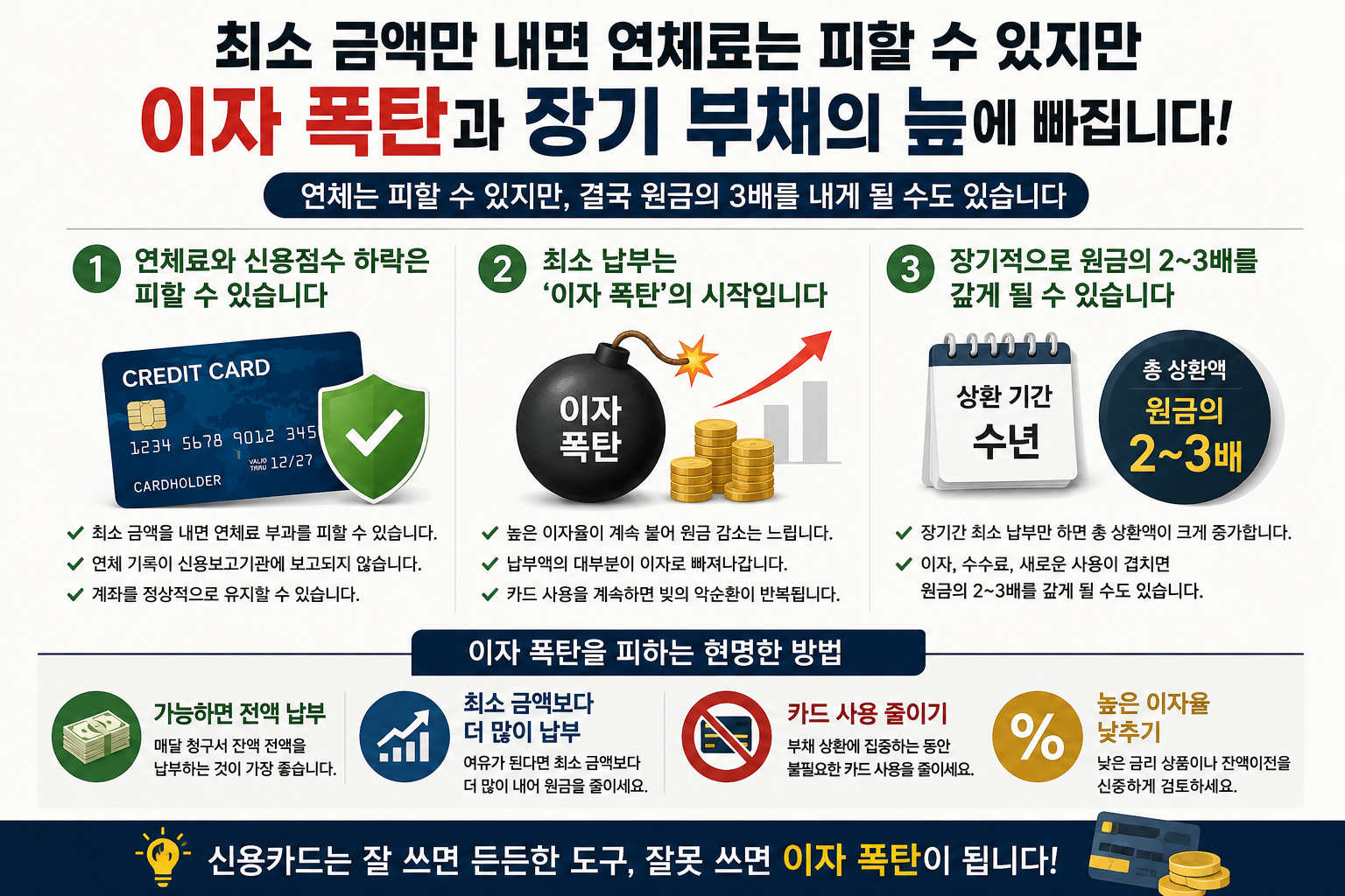 신용카드 대금을 매달 최소 금액만 내면 생기는 일