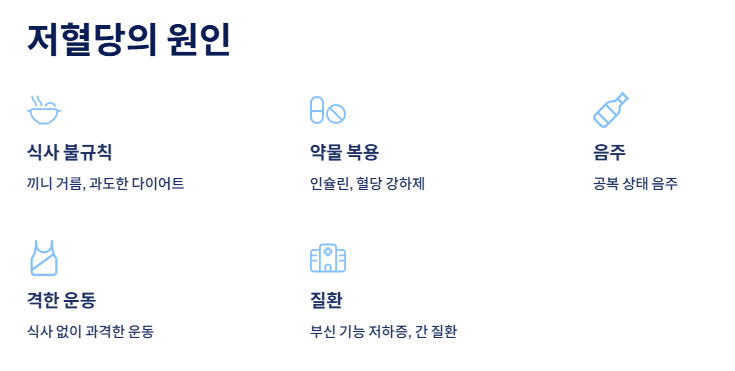 저혈당의 원인은 무엇인가요?