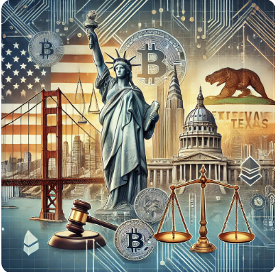 미국 주요 코인 규제지역 (캘리포니아, 뉴욕, 텍사스)