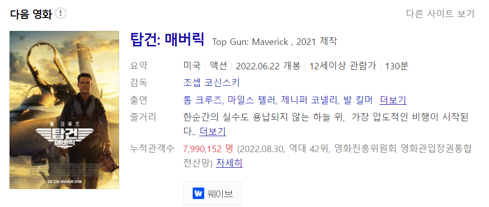 '탑건:매버릭' 영화 정보