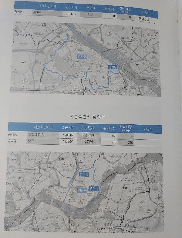 서울 강서구, 광진구 재건축