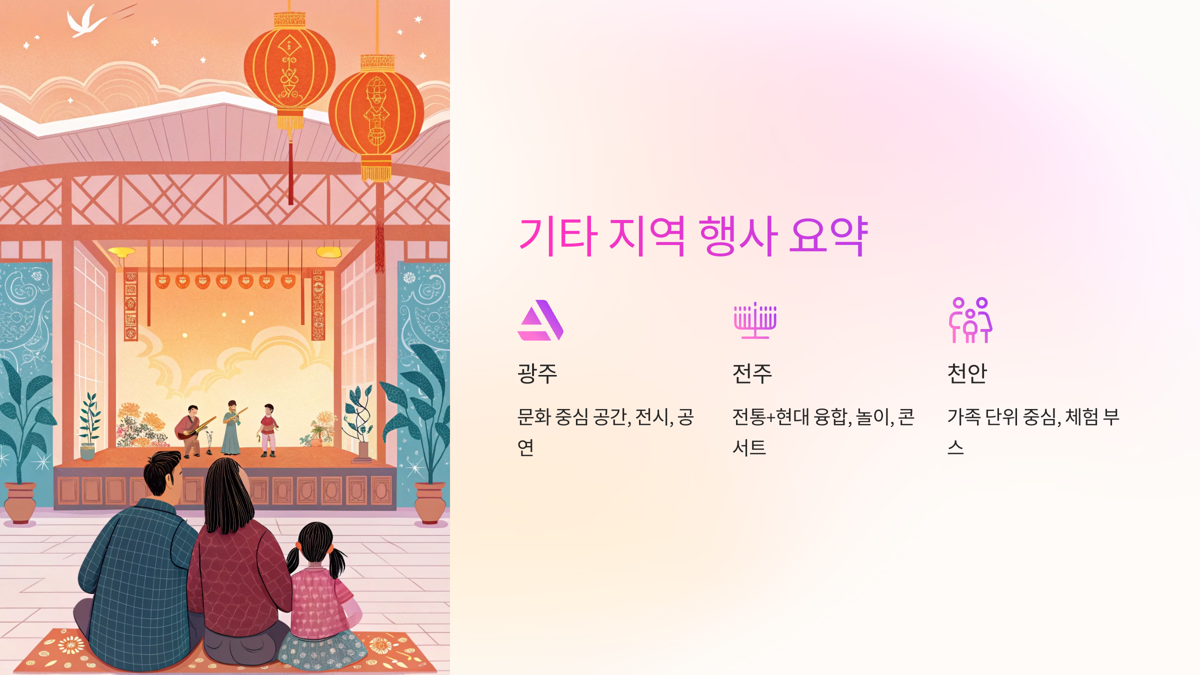 🎨 기타 지역 행사 요약표