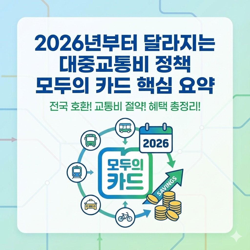 2026년부터 달라지는 대중교통비 정책 모두의 카드 핵심 요약