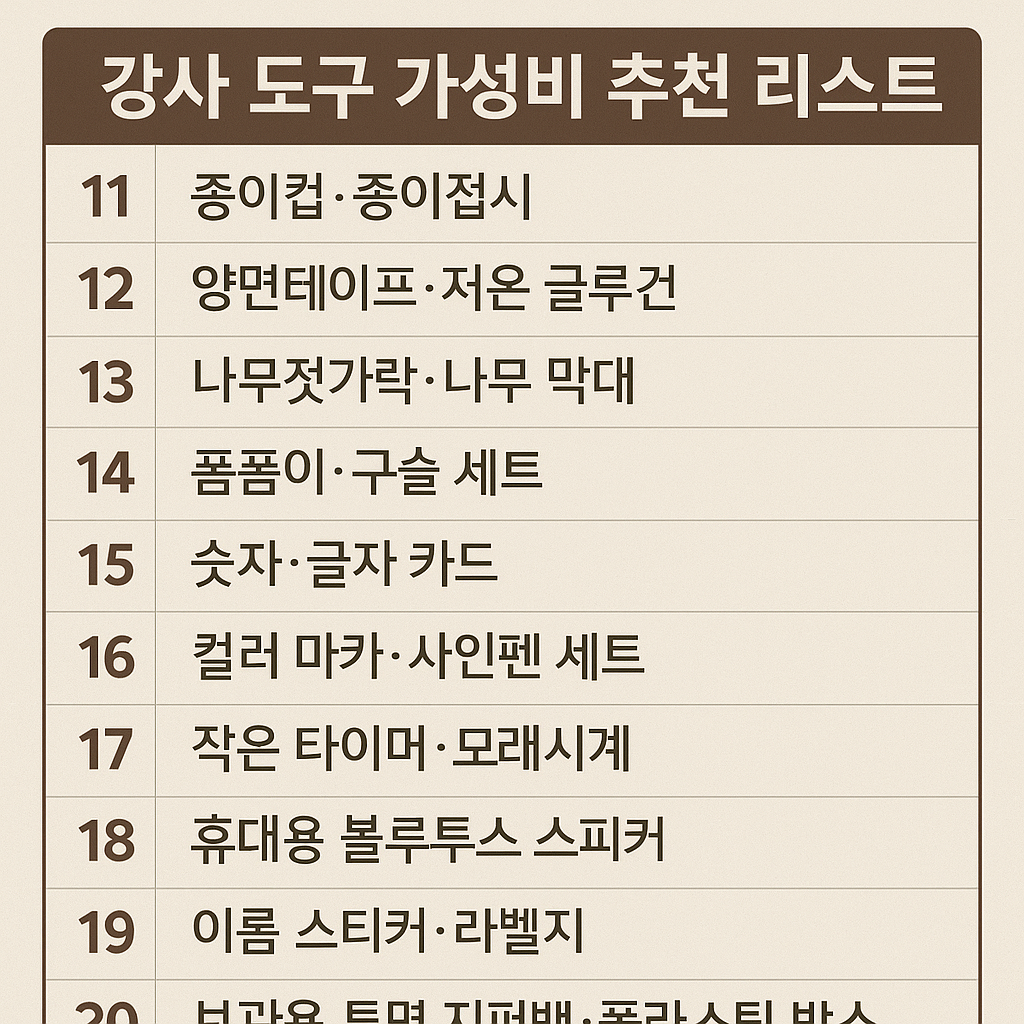 시니어 강사 도구 가성비 추천 리스트 20개