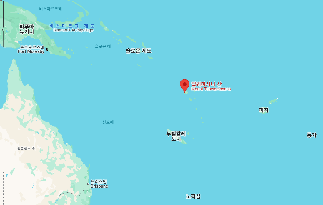 탭웨마사나 산의 위치를 알 수 있는 지도