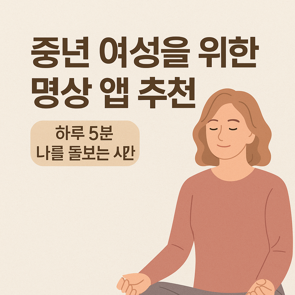 중년 여성을 위한 명상 앱 추천