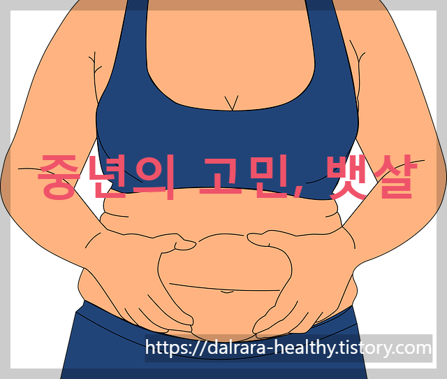 뱃살을 양손으로 잡고 있는 사람 그림