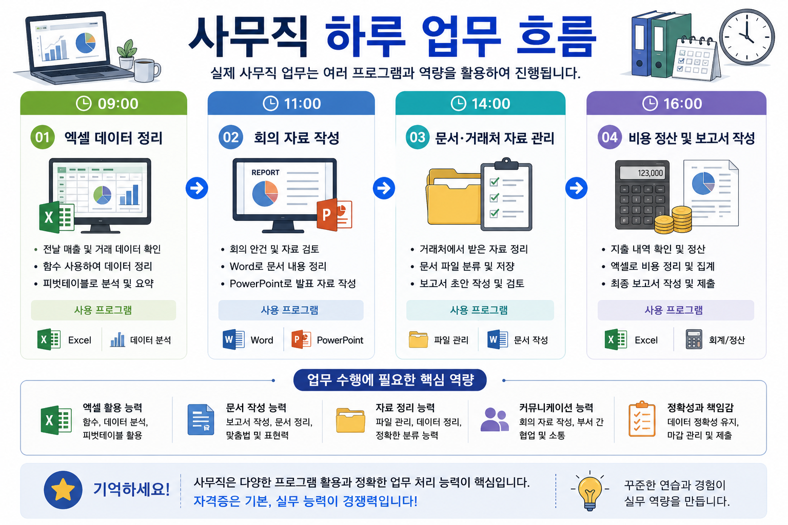 사무직 하루 업무 흐름 안내