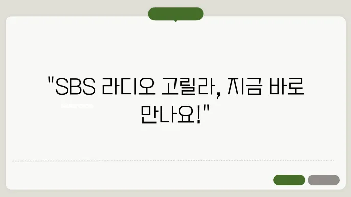 sbs 라디오 고릴라 고객 지원