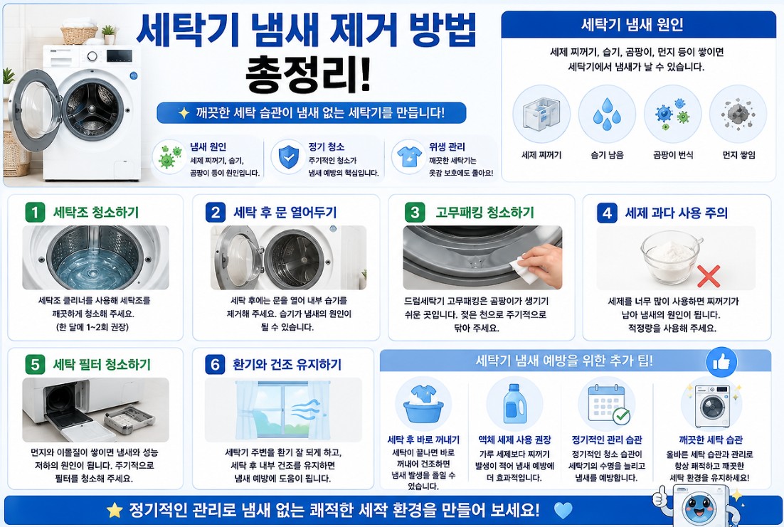 세탁기 냄새 제거 방법