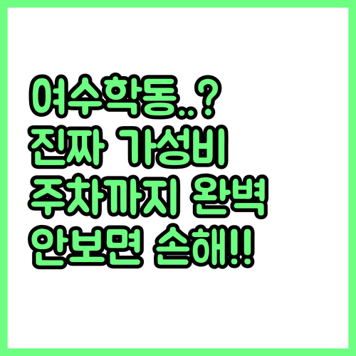 내돈내산 아깝지 않은 여수 학동 가성..