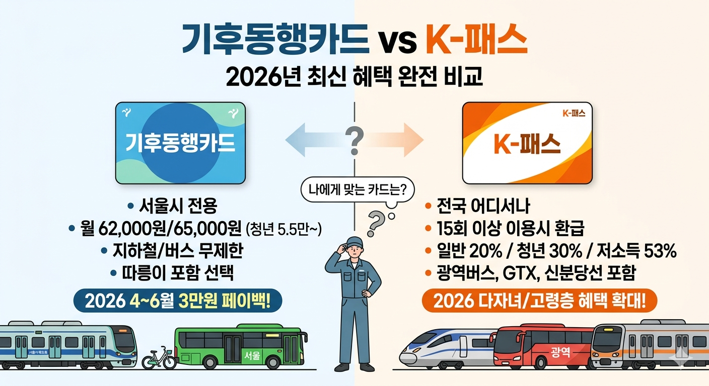 기후동행카드 K패스 비교