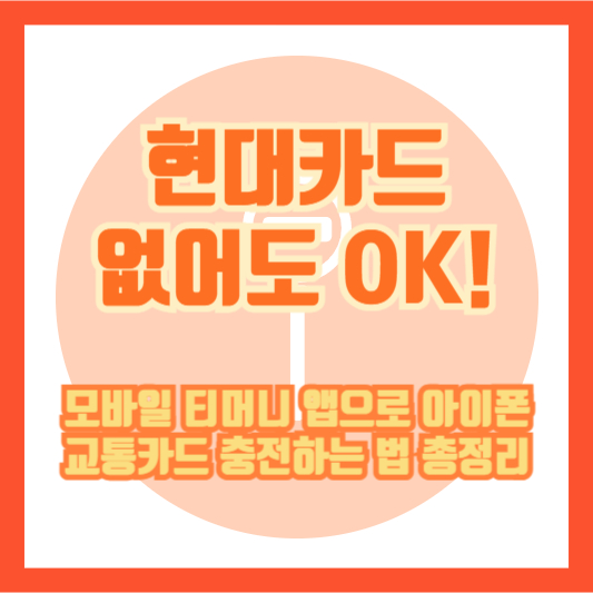 현대카드 없어도 OK! 모바일 티머니 앱으로 아이폰 교통카드 충전하는 법 총정리