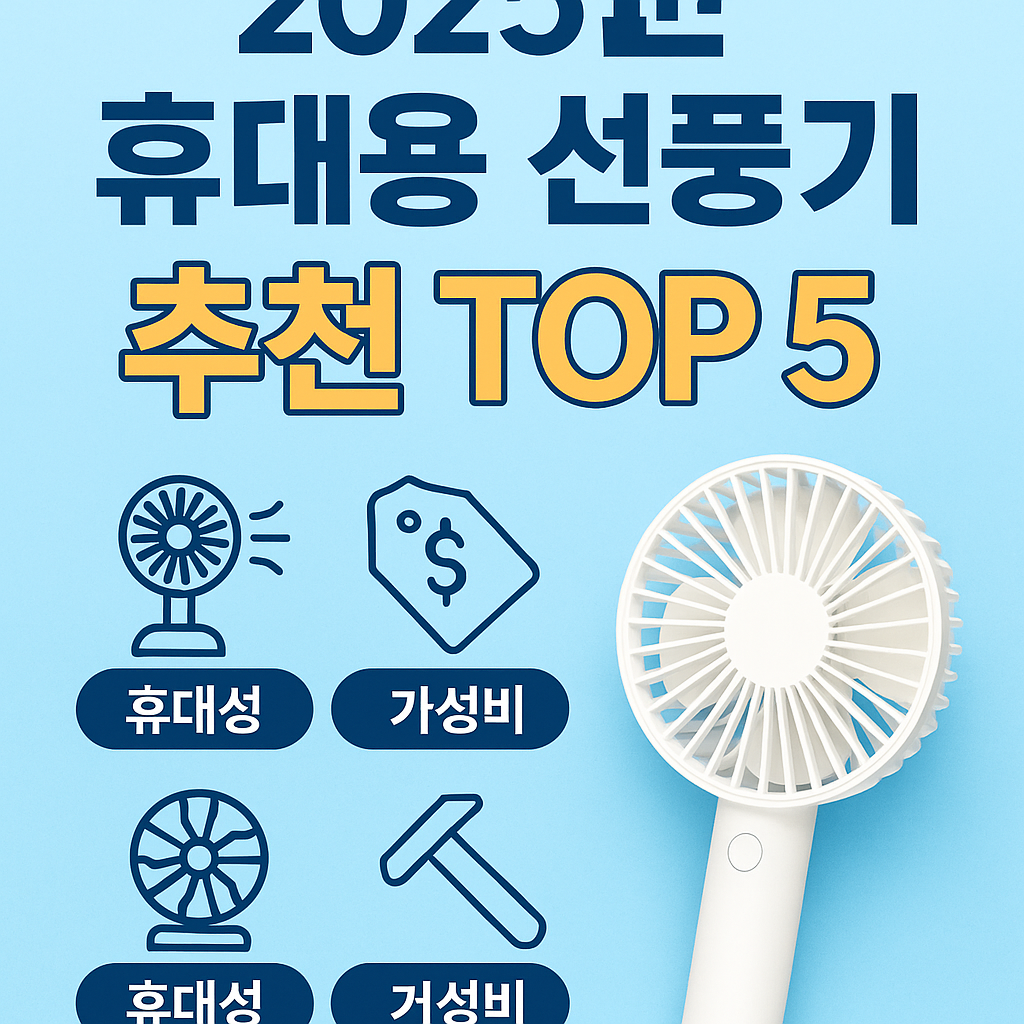 2025 휴대용 선풍기 추천 TOP 5 (손풍기 풍량&middot;배터리&middot;가성비 비교)