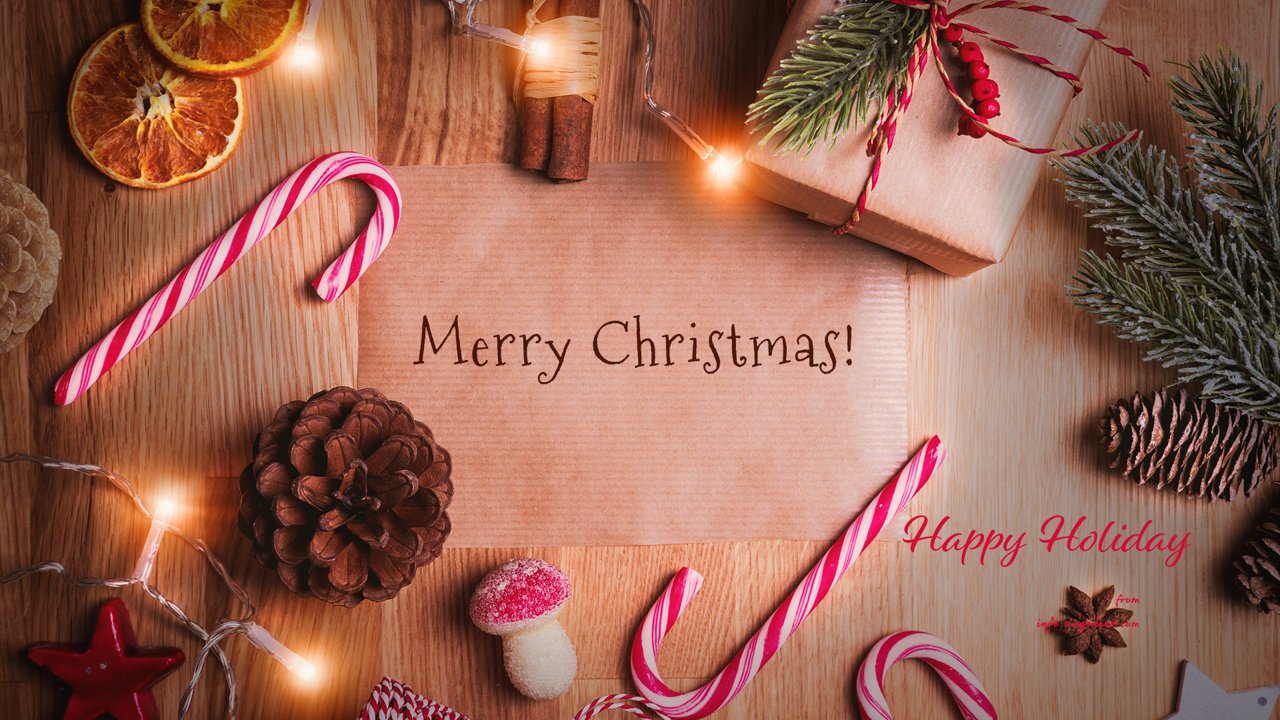05 크리스마스 장식과 선물 C - Happy Holiday 크리스마스배경화면