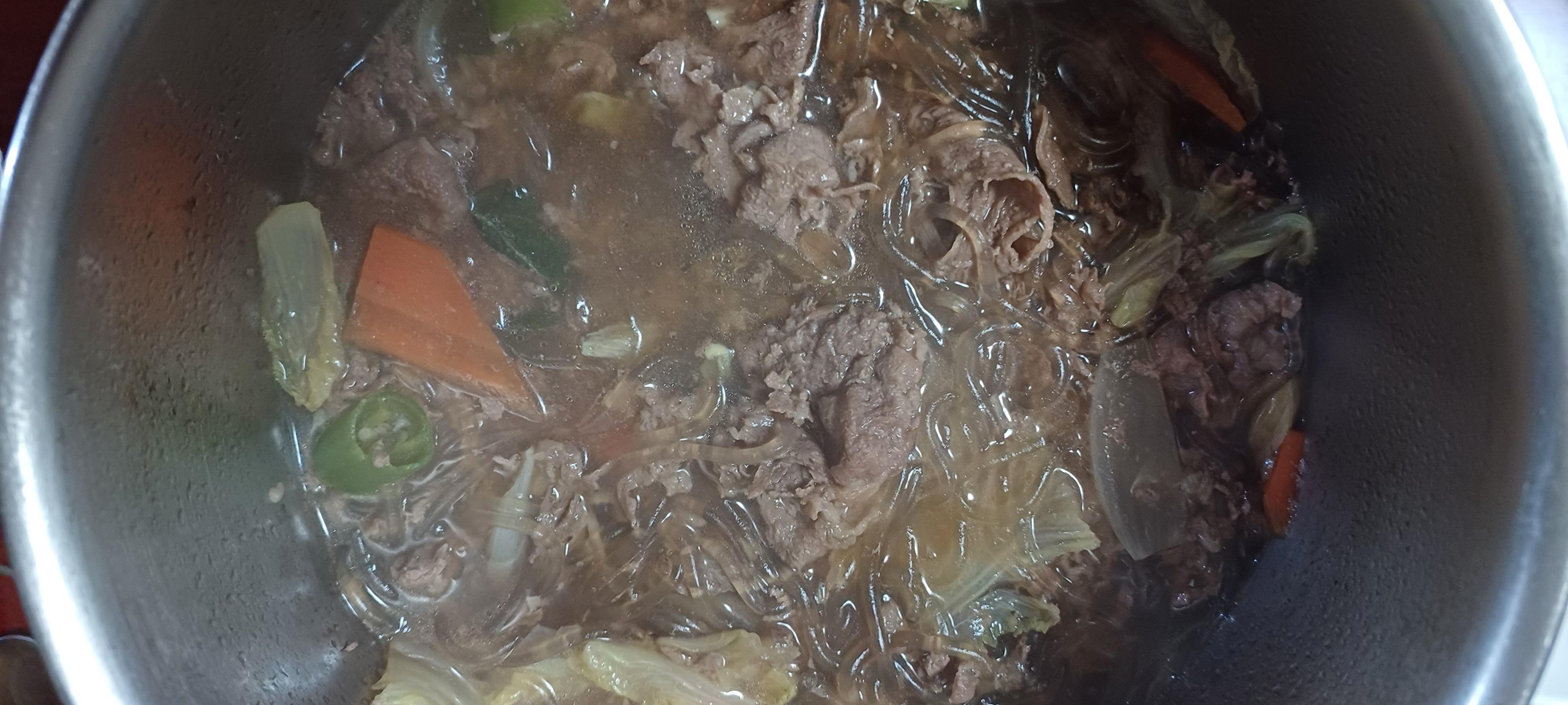 소불고기전골 완성