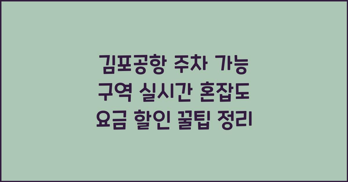 김포공항 주차 가능 구역