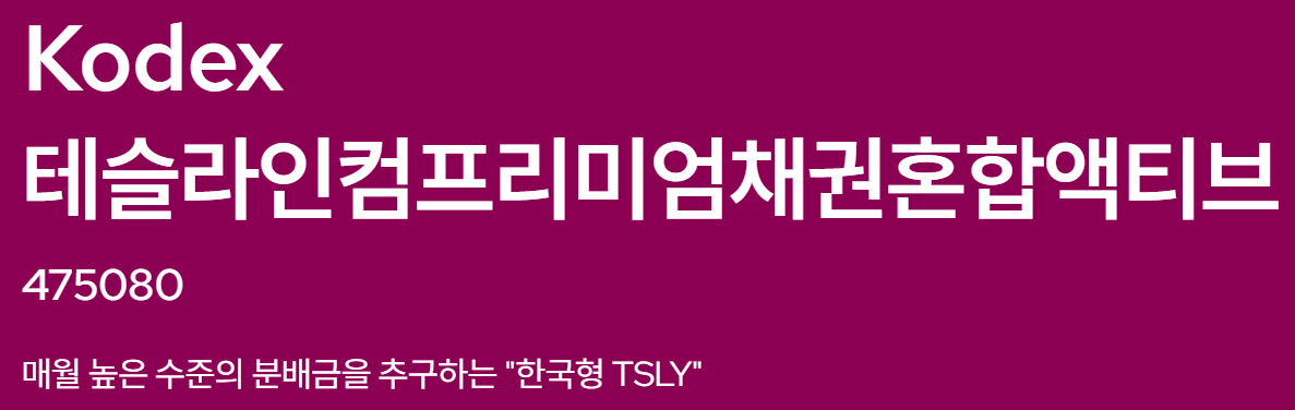 KODEX 테슬라 인컴프리미엄채권혼합액티브