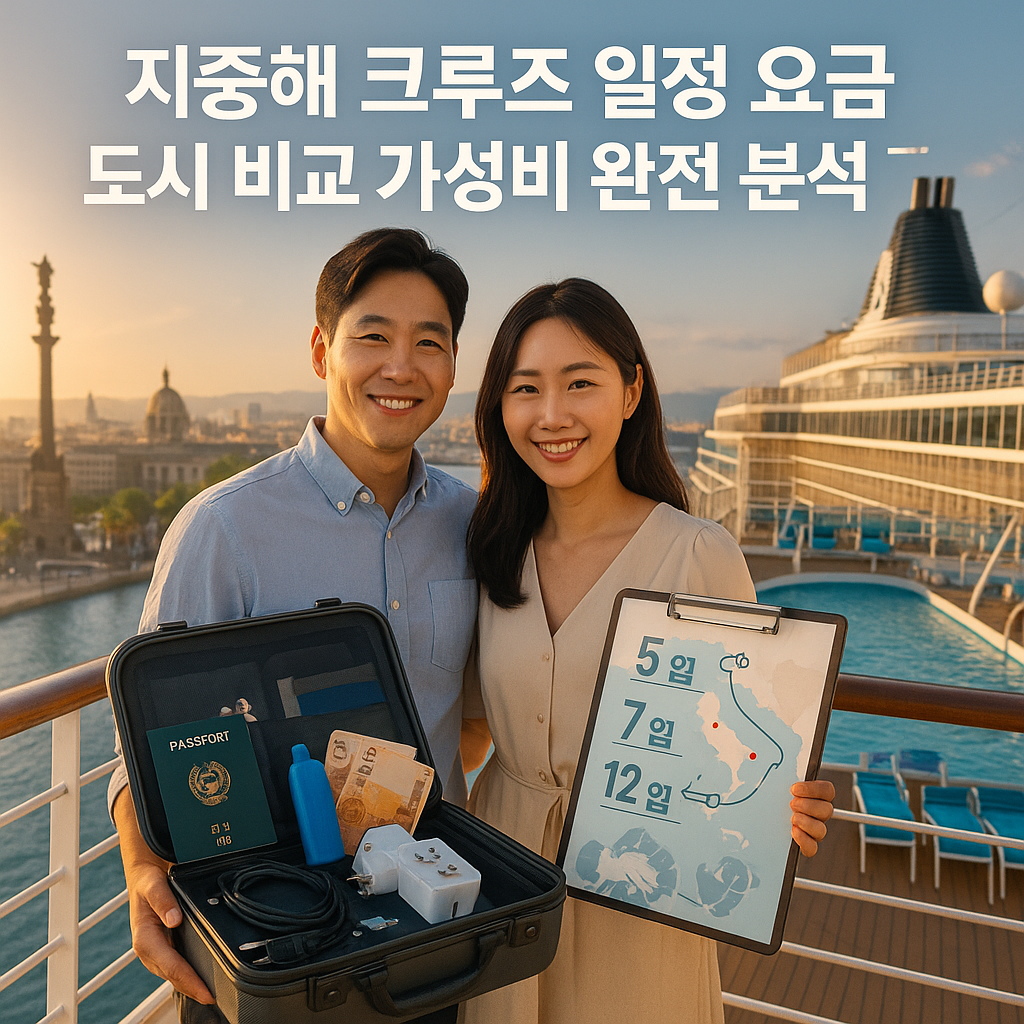 지중해 크루즈 일정 요금 도시 비교 가성비 완전 분석 가이드