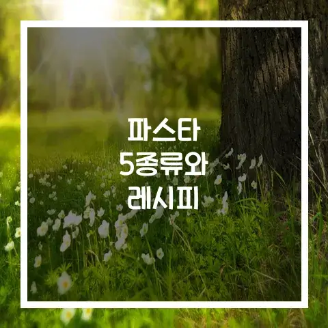 파스타 종류 5가지 와 레시피