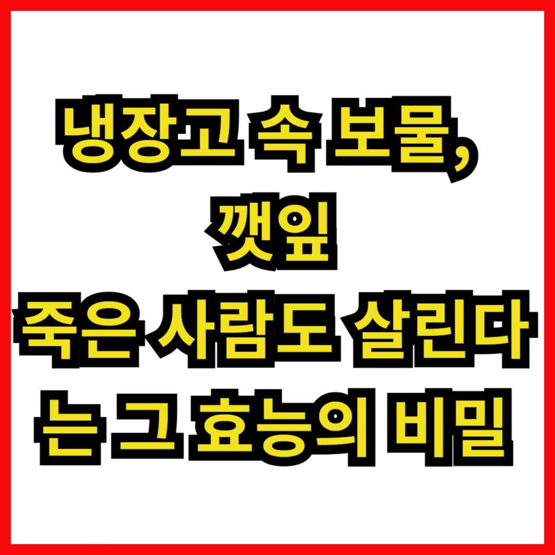냉장고 속 보물, 깻잎: 죽은 사람도 살린다는 그 효능의 비밀