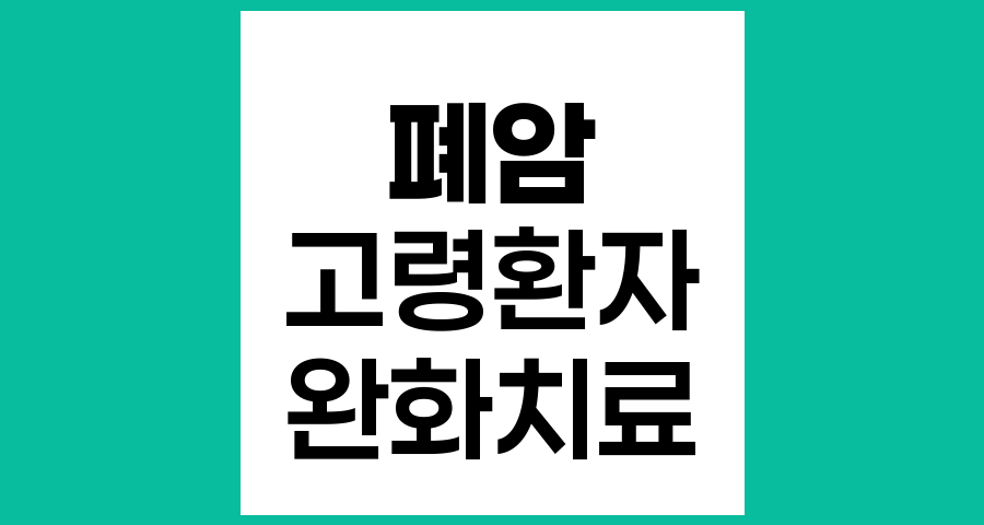 폐암 말기 고령 환자의 치료 가능성과 완화의학적 접근